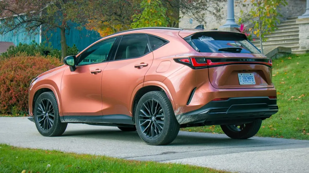 2027 Lexus NX Goes Hybrid-Only luxury crossover in side view