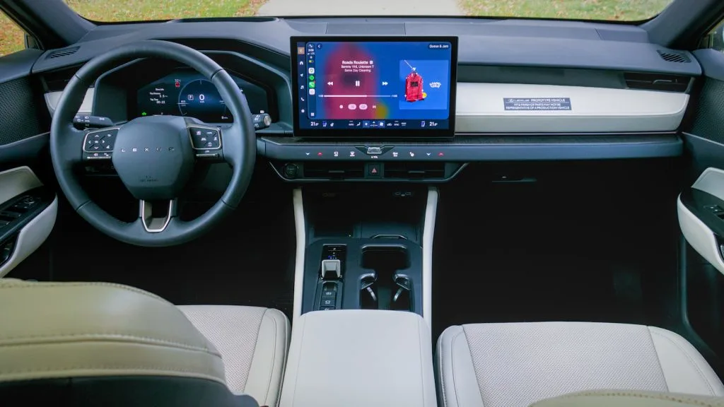 2027 Lexus NX Hybrid interior with digital instrument cluster and 14-inch touchscreen