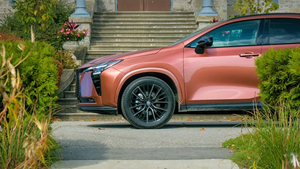 2027 Lexus NX Hybrid featuring a bold front grille and redesigned headlights