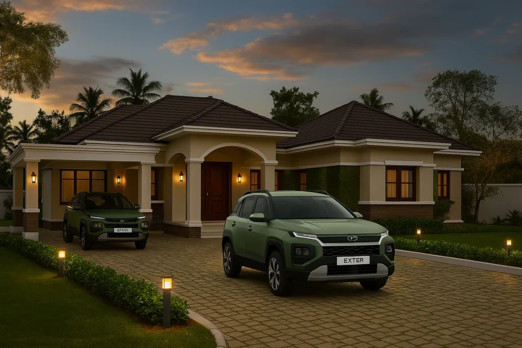 hyundai exter in front of home image hyundai exter in front of home image