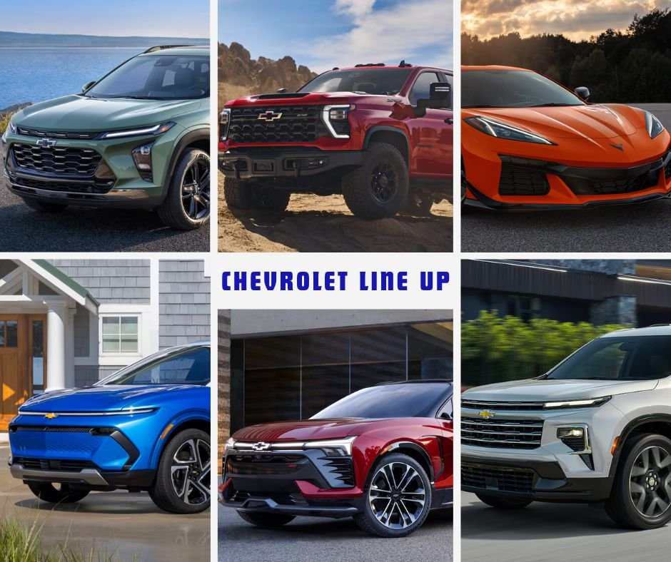 Chevrolet Line Up images SUVs & Crossovers images, 2025 Chevrolet Trax Image, 2025 Chevrolet Trailblazer image,2025 Chevrolet Equinox (Gas-Powered) image, 2025 Chevrolet Equinox EV image, 2025 Chevrolet Blazer image, 2025 Chevrolet Blazer EV image, 2025 Chevrolet Trucks & Heavy-Duty image