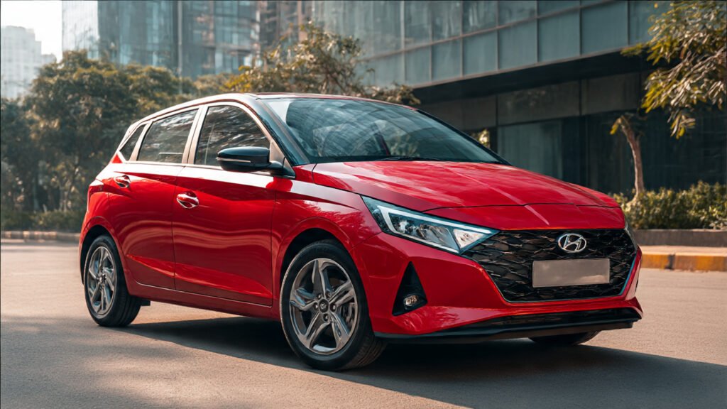 2025_hyundai_i20_red_color_parked_on Hyundai i20 2025 showcasing its 170 mm ground clearance on Indian roads