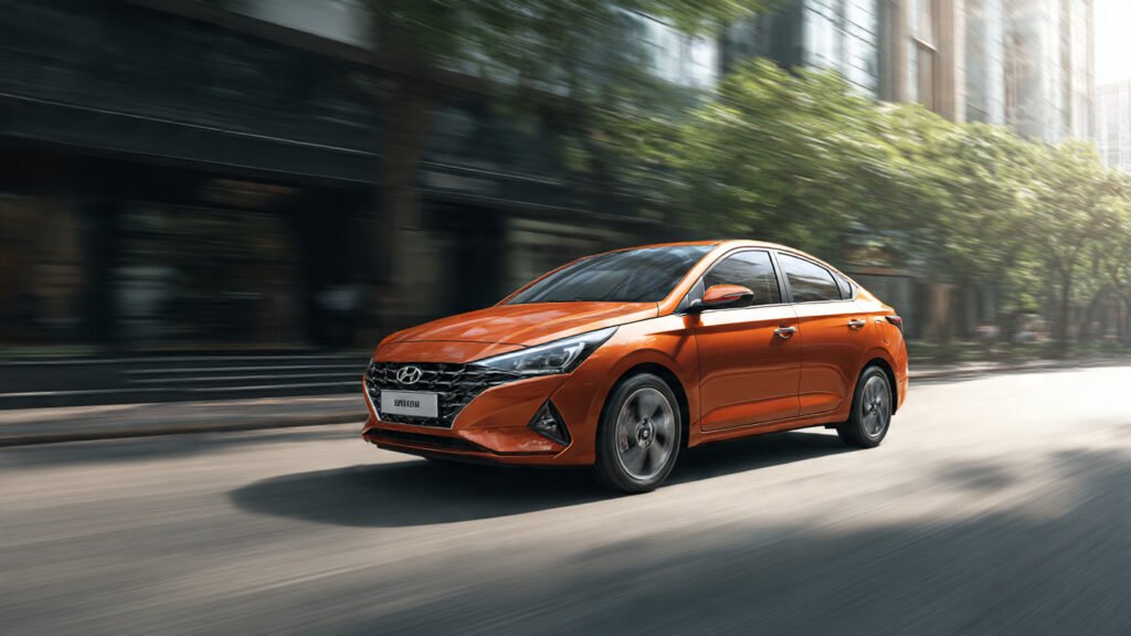 2026 Hyundai Verna showcasing ground clearance on Indian road