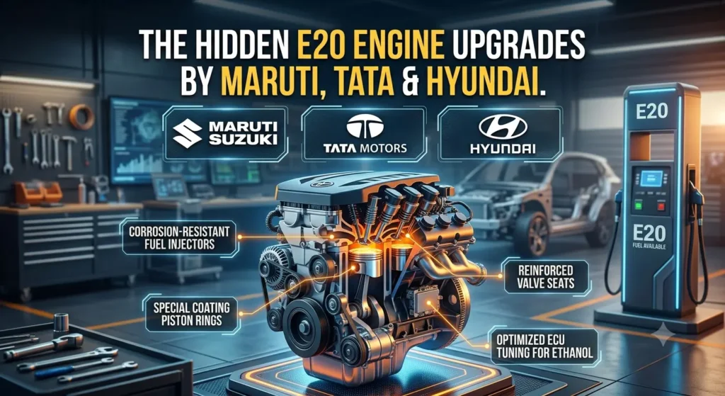 Visual representation of E20 engine upgrades (Created for illustrative purposes)