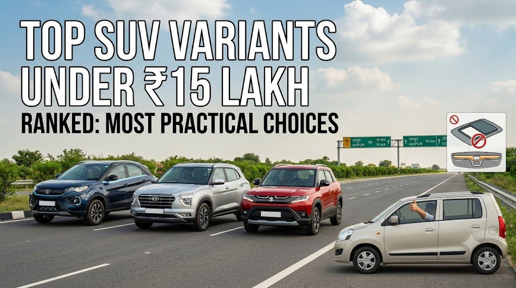 list of best under 15 lakh, best suv, mahinndra creta, Mahindra 3XO AX5,Citroën C3 Aircross Pure,Honda Elevate V,Toyota Urban Cruiser Hyryder S,Skoda Kylaq Classic Plus,Maruti Suzuki Grand Vitara ZXI,Kia Seltos HTK,Renault Duster Evolution