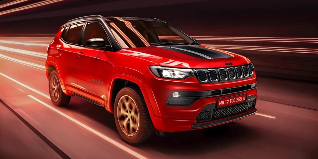 Jeep Compass Exterior front side in red clour